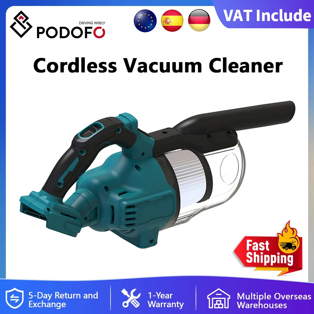 Podofo 100AW Cordless Tenuto In Mano Aspirapolvere Elettrico Ricaricabile Per La Casa di Pulizia Interni Strumento di Potere Per Makita 18V Batteria