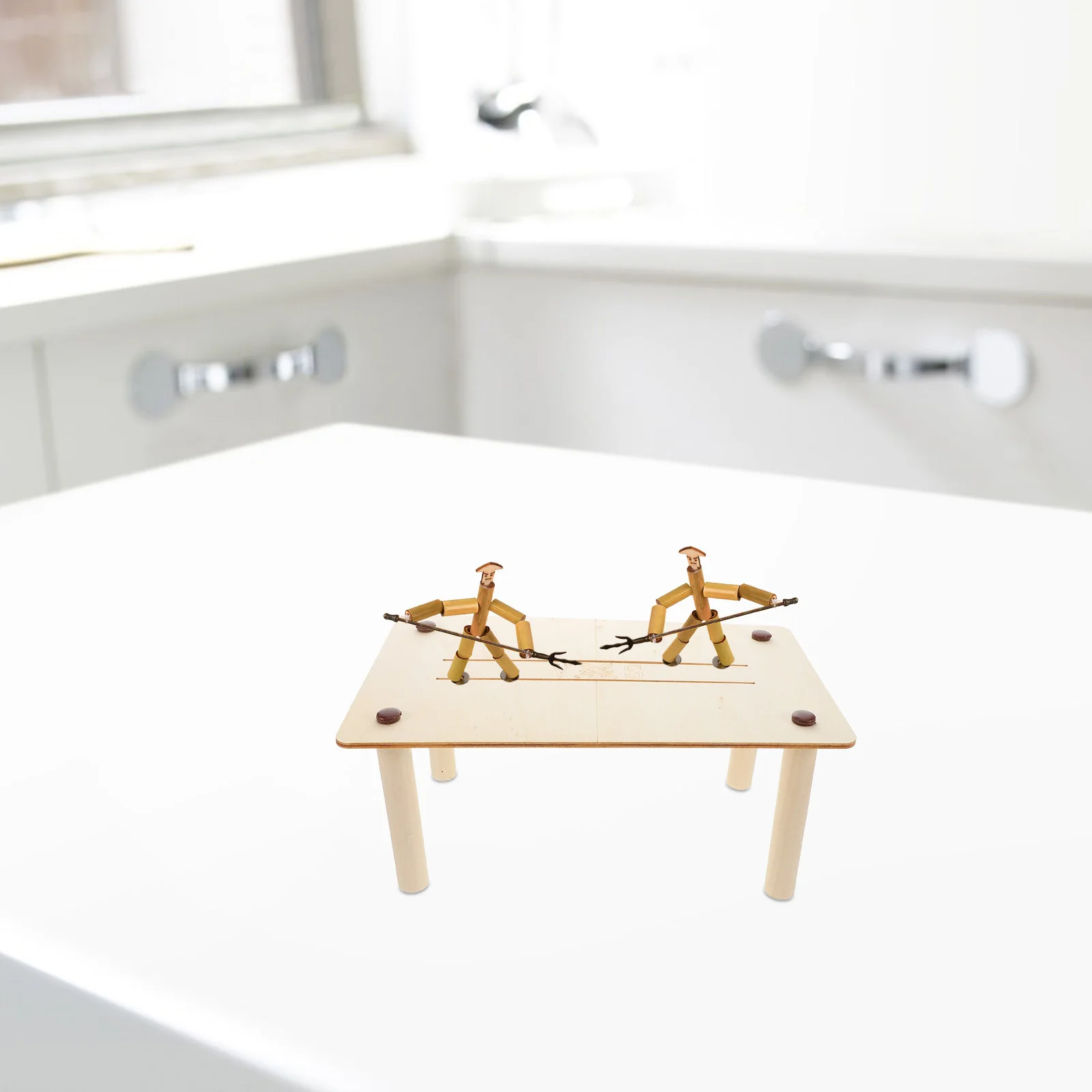 

Wooden Fighting Table for Small Animals Waterproof Platform with Ladder Perfect for Hamster Squirrel Chinchilla Habitat Decor