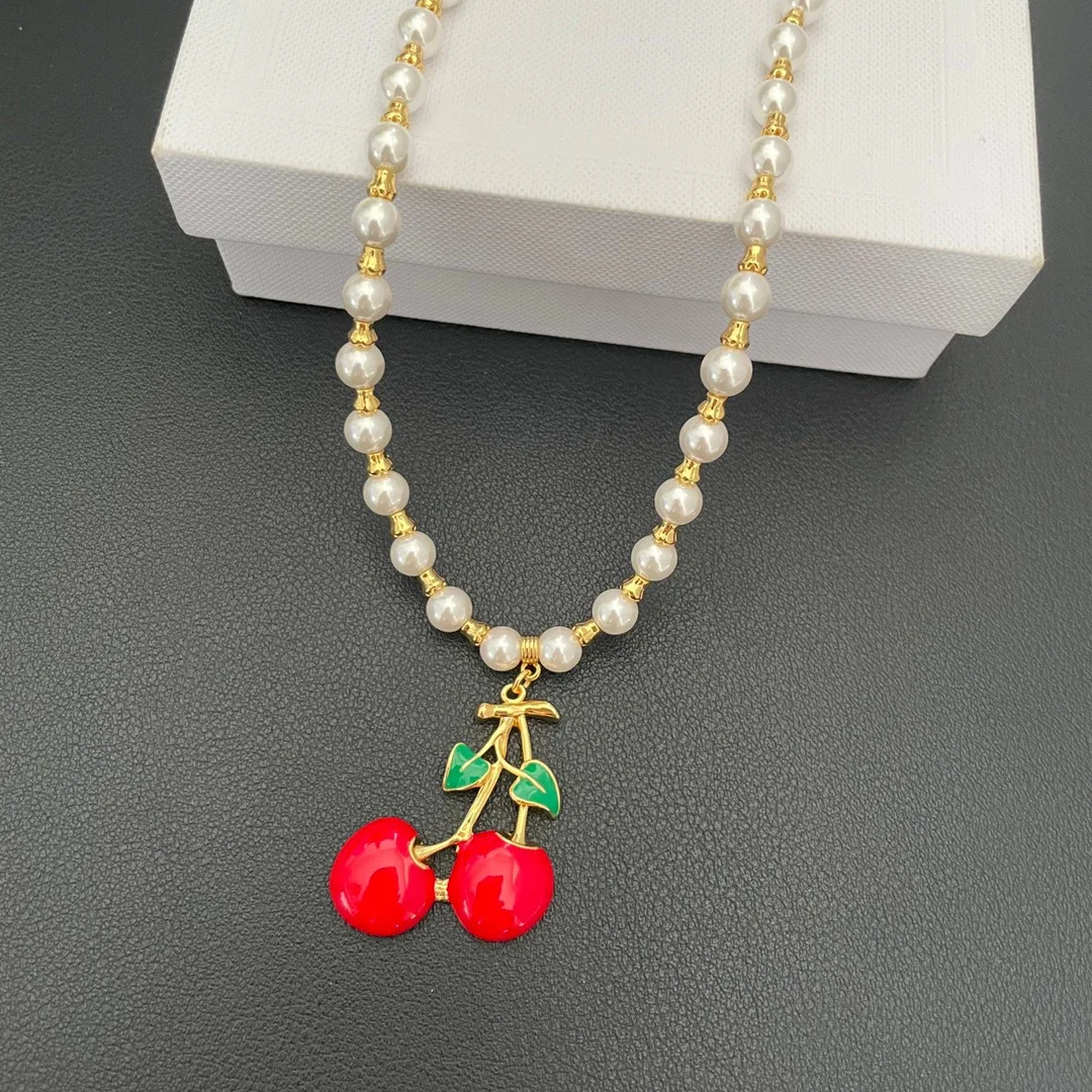 Necklace Temperament Light Luxury Fashion Cherry Sweet For Women Collares Para Mujer Collar Jewelry Collier Femme Pendant