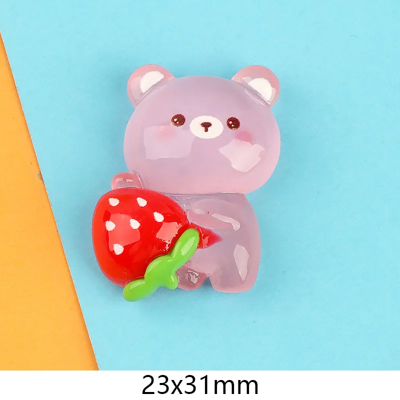 Pendentif de téléphone portable fait maison, autocollant de réfrigérateur, carte de cheveux, accessoires en résine, Nightglow Little Bear, zones de gel crème bricolage, 5 pièces par lot