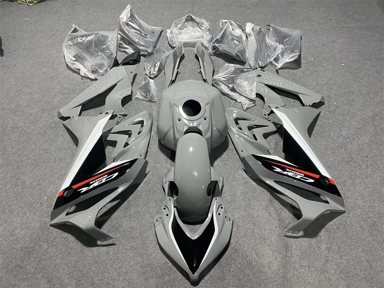 

Комплект обтекателя для мотоцикла подходит для CBR650R 19 2021 22 23 года CBR650 2019 2020 2021 2022 2023 Обтекатель серый черный корпус мотоцикла
