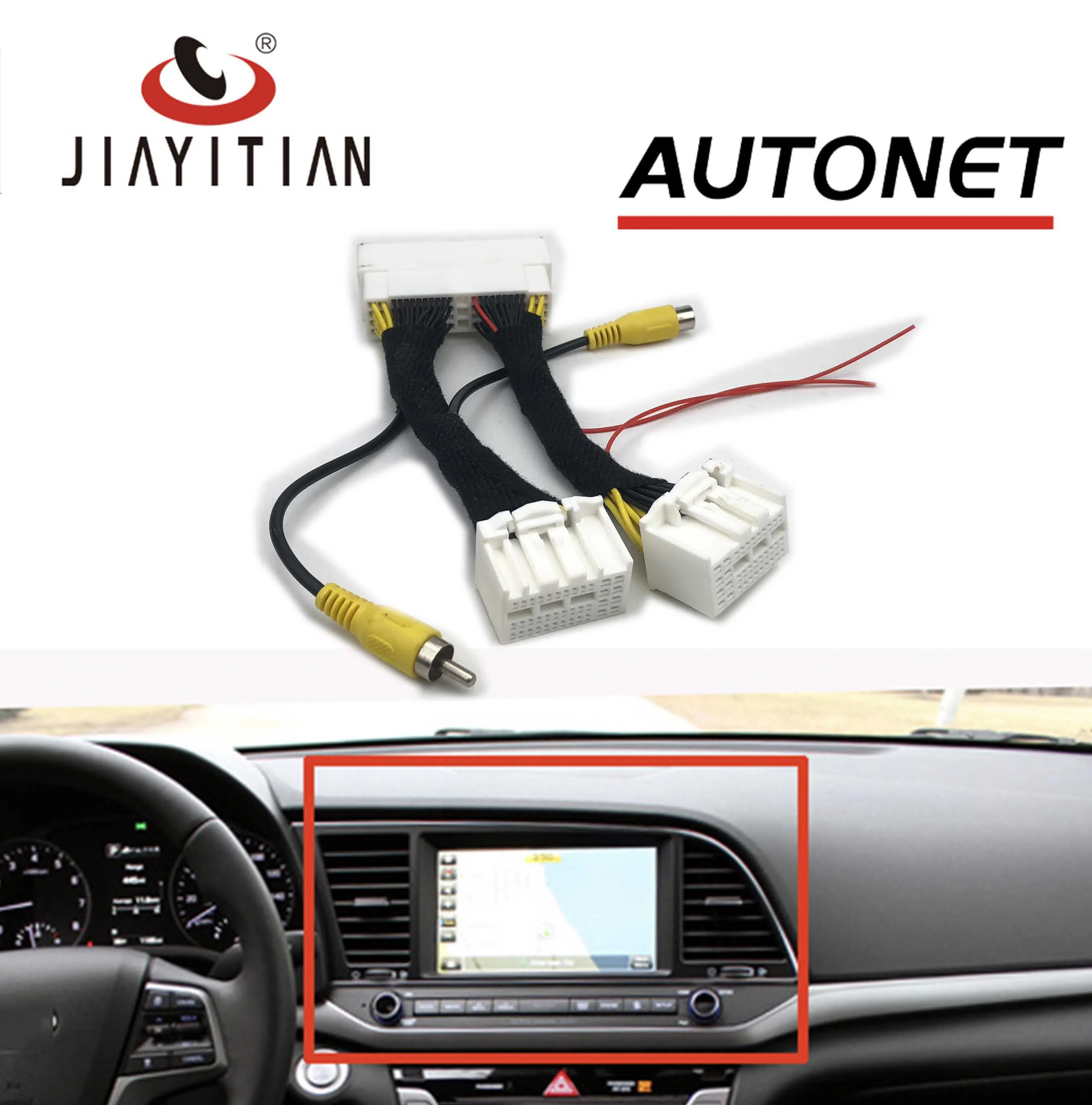 JIAYITIAN Rear View Camera Input Harness Cable For Hyundai Elantra 2017 2018 2019 RCA Video Plug Adapter Cable Kit factory radio