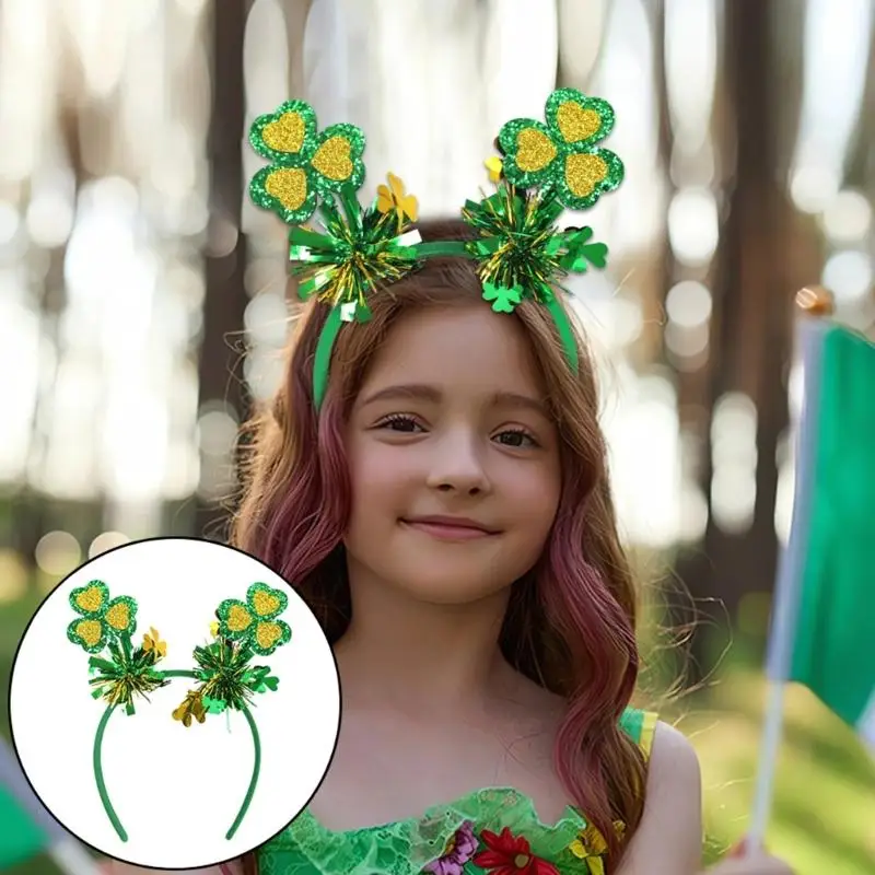 39BD Stpatricks Day Hairhoop para Celebração Irish Nacional Celebração Ponto Pó Pó para Festival Festival Festival