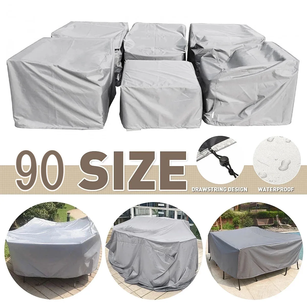 80 Sizes Outdoor Patio Garden Furniture Waterproof Covers Rain Snow Chair covers for Sofa Table Chair Dust kitchen Proof Cover