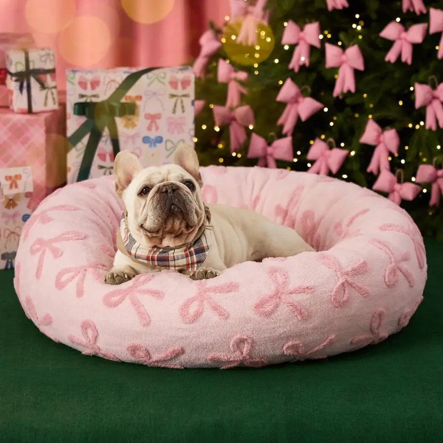 

Shown on TV Donut Medium Dog Bed Round Cat Beds Indoor Calming Christmas Bed Gift for Pets, Home Decor Cute Modern Beds with Jac