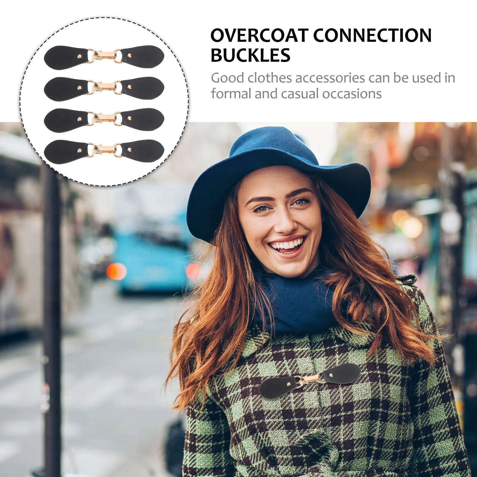 

4pcs Metal Hook Buckles For Clothes Rust-Proof Durable Cardigan Clips Sweater Fasteners Overcoat Connection Accessories Craft