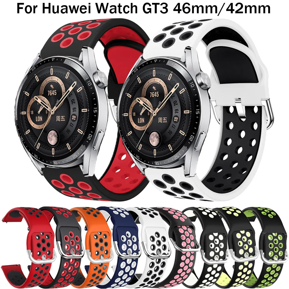 

20 22mm Silicone Band For Huawei Watch GT3 GT2 46mm 42mm Smart Watch Straps For Huawei GT runner Gt2 pro 46mm 3 3Pro Wristbands