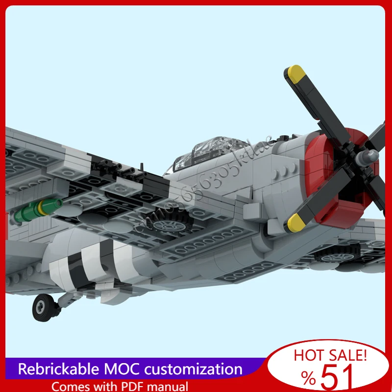 934 pçs P-47 super pesado único motor lutador jato modelo moc blocos de construção tijolo montagem criativa brinquedos para crianças presentes populares