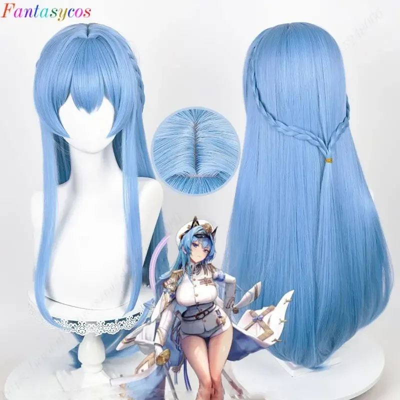 Nikke The Goddess of Victory Helm Helen Cosplay Wig 85cm Wig Blue Wig Cosplay Anime Cosplay Wigs Heat Resistant Synthetic Wigs