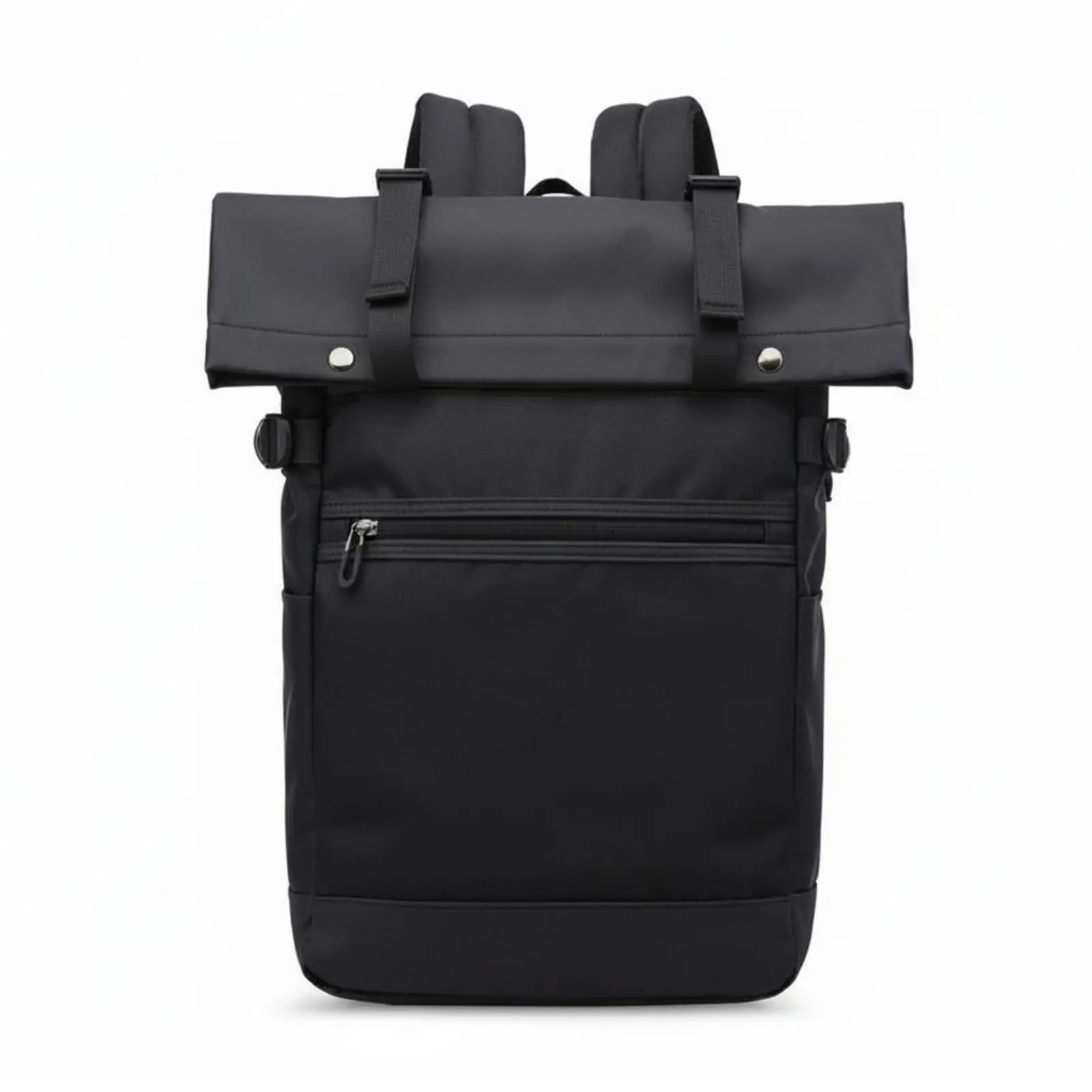 Large Capacity Fabric Backpack for Travel and Work Waterproof Oxford Laptop Bag PU Trim Commuter Daypack
