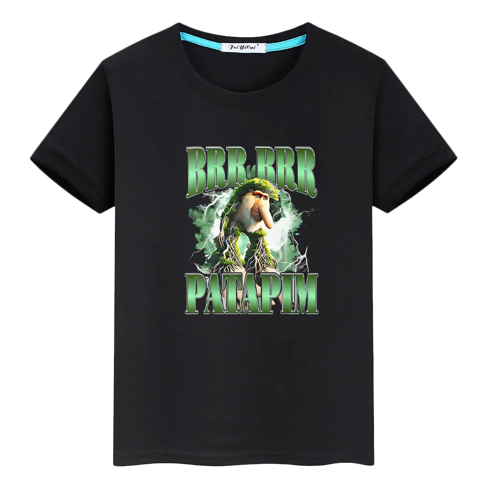 

t shirt for kids boy 10years Italian Brainrot print 100%Cotton Tees cartoon Tops Anime Short y2k one piece kids clothes girls