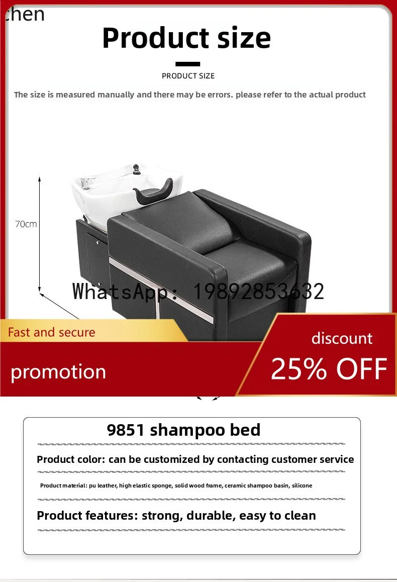 

YFY High-End Semi-Reclining Internet Celebrity Hair Salon Ceramic Deep Basin Shampoo Bed for Beauty Salon and Hair Salon