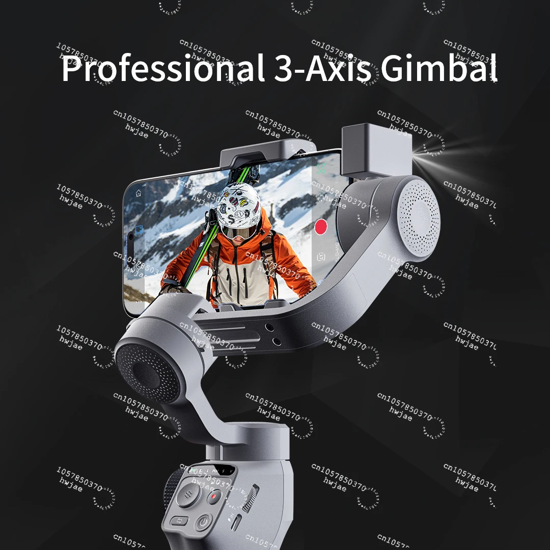 AI Tracking Gimbal Stabilizer 3-Axis Phone Gimbal w Fill Light 360° Inception Charging Reverse for phones 18h battery life