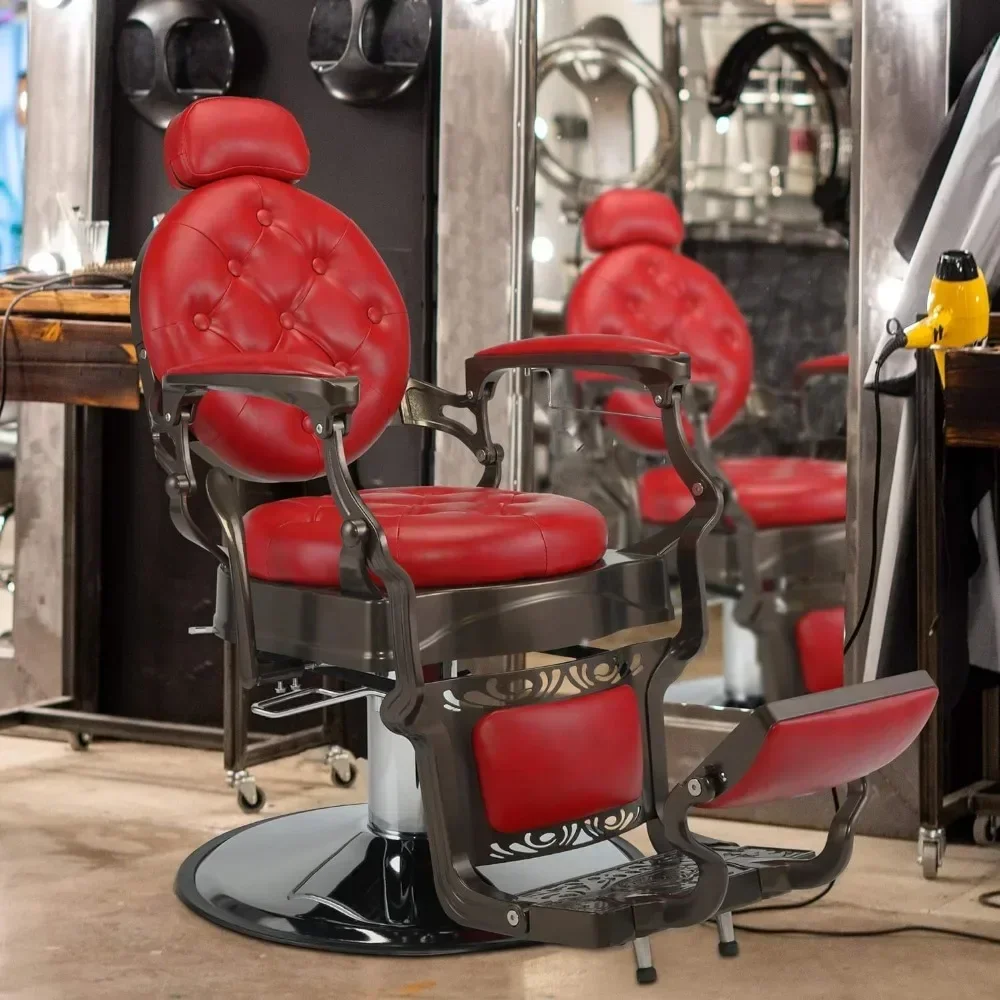 RESHABLE Vintage Barber Chair, Heavy Duty Metal Styling for Barbershop,Styling Chair for Salon Beauty Spa Equipment