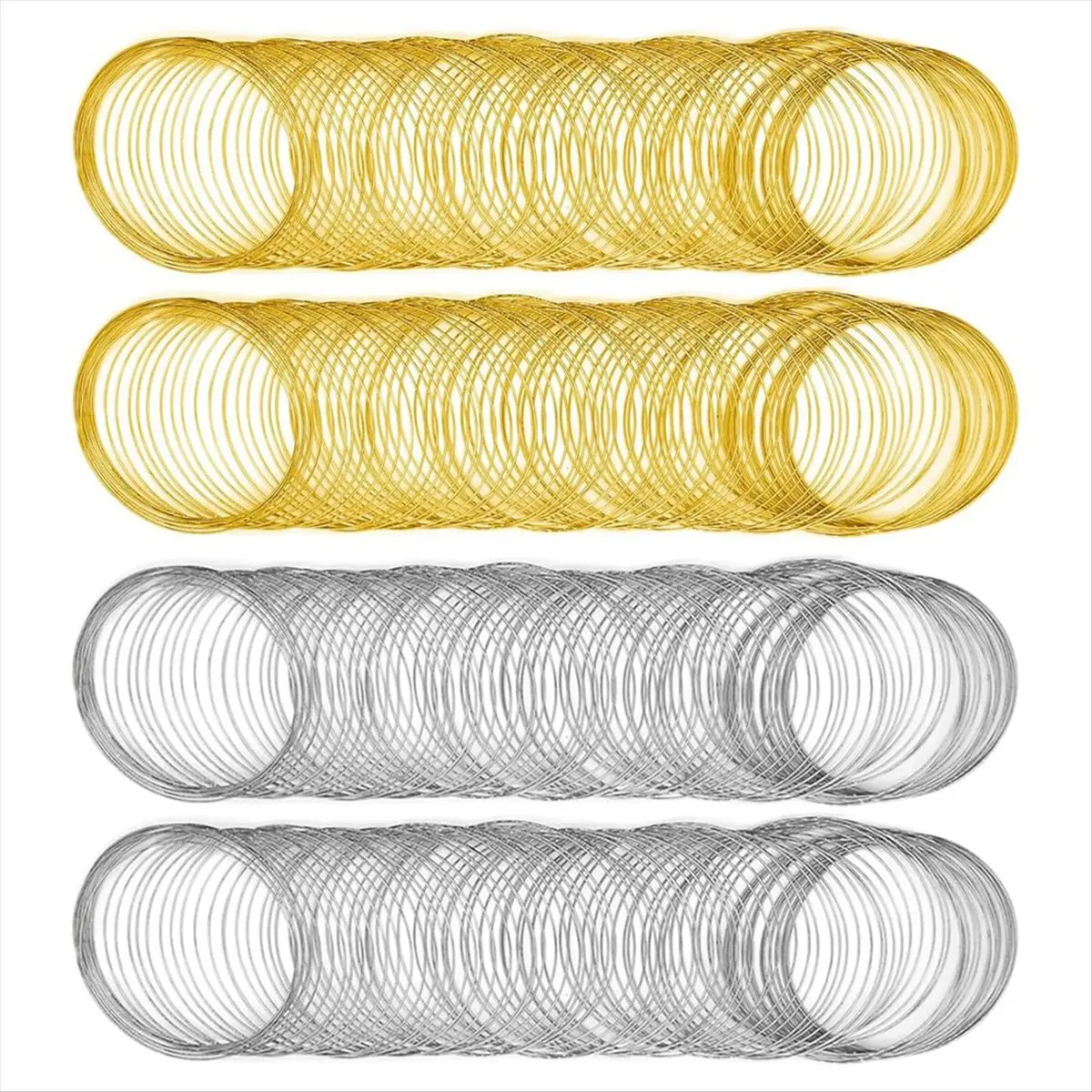 ABJS Memory Beading Wire Jewelry Wire Steel Memory Wire Beading Wire for Jewelry Making Bracelets 400 Loops 2 Color
