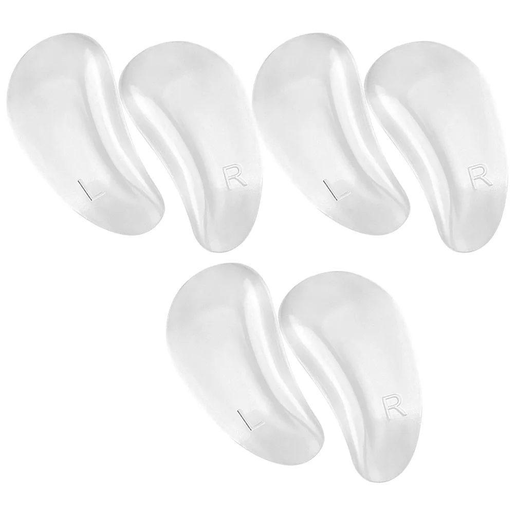 

3 Pairs Shoe Insoles Transparent Color Gel Arch Support Adhesive Inserts Cushion