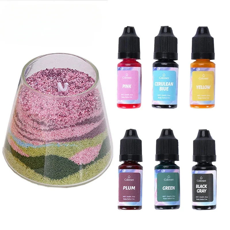 10ML /Bottle Aromatherapy Sand Painting Candle Liquid Pigment for Diy Handmade Ice Wax Paraffin Beeswax Dyeing/oil Pigment