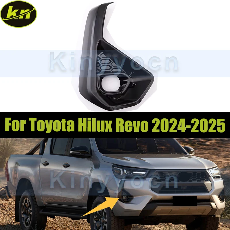 

Car Front Bumper Fog Lamp Cover For Toyota Hilux Revo 2024 2025 Fog Lamp Frame Cover Grille