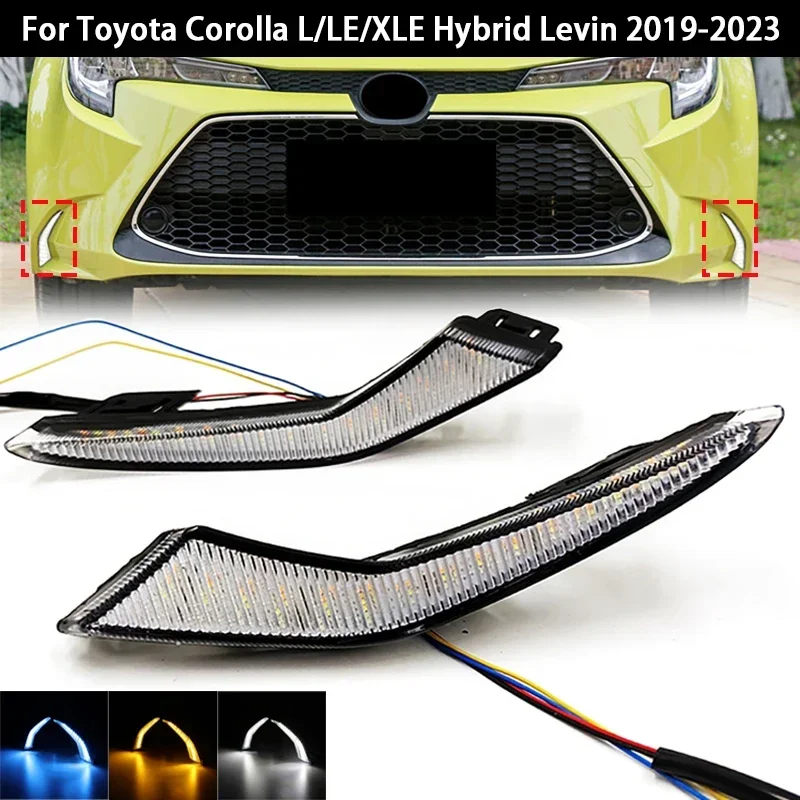 LED Car Front Bumper Fog Light Daytime Running Light for Toyota Corolla L/LE/XLE Hybrid Levin 2019-2023