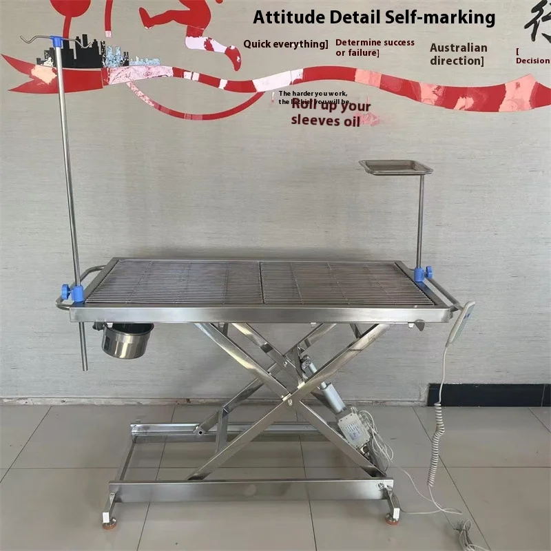 Super Load-Bearing Eco-friendly Stainless Steel Electric Veterinary Dissecting Operating Table For Pet Use