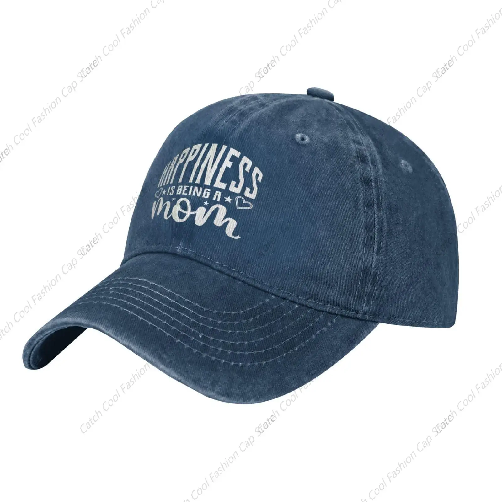 

Happiness Is being A Mom Trucker Hat for Men Women Denim Baseball Cap Dad Golf Hats Cotton Adjustable Sports Camping Travel