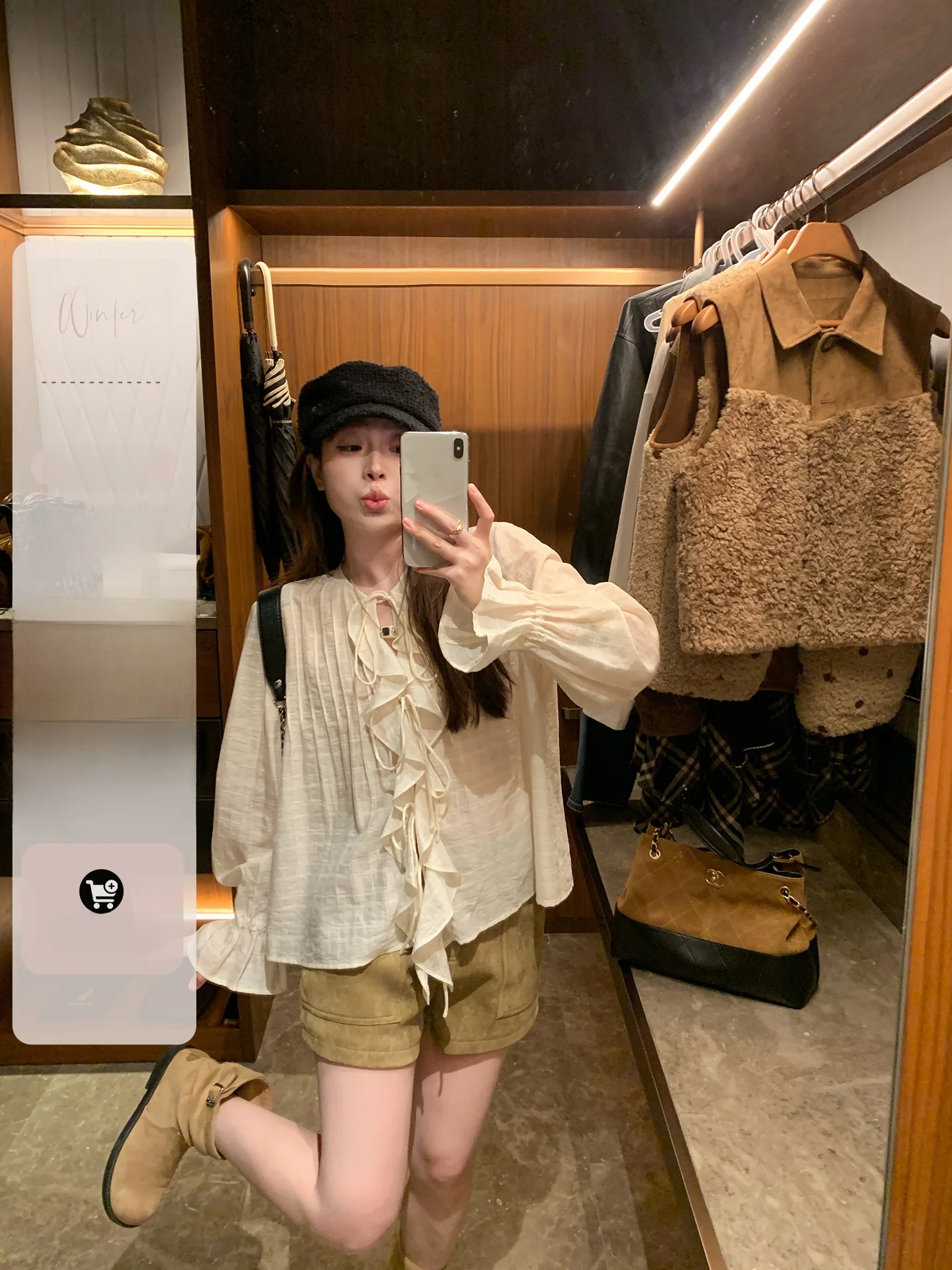 

EVNSLE Women's Long Sve irt round Ne Bell Sve Spring Autumn Faion French Sle Loose Fit Breathable