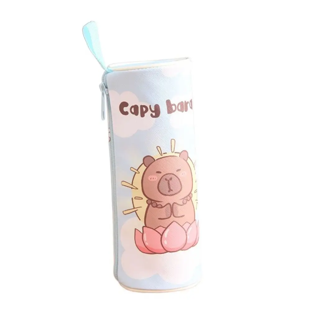

Storage Bag Kawaii Capybara Pencil Bag PU Waterproof Aesthetic Cute Pencil Case Creative Zipper Stationery Bag Student