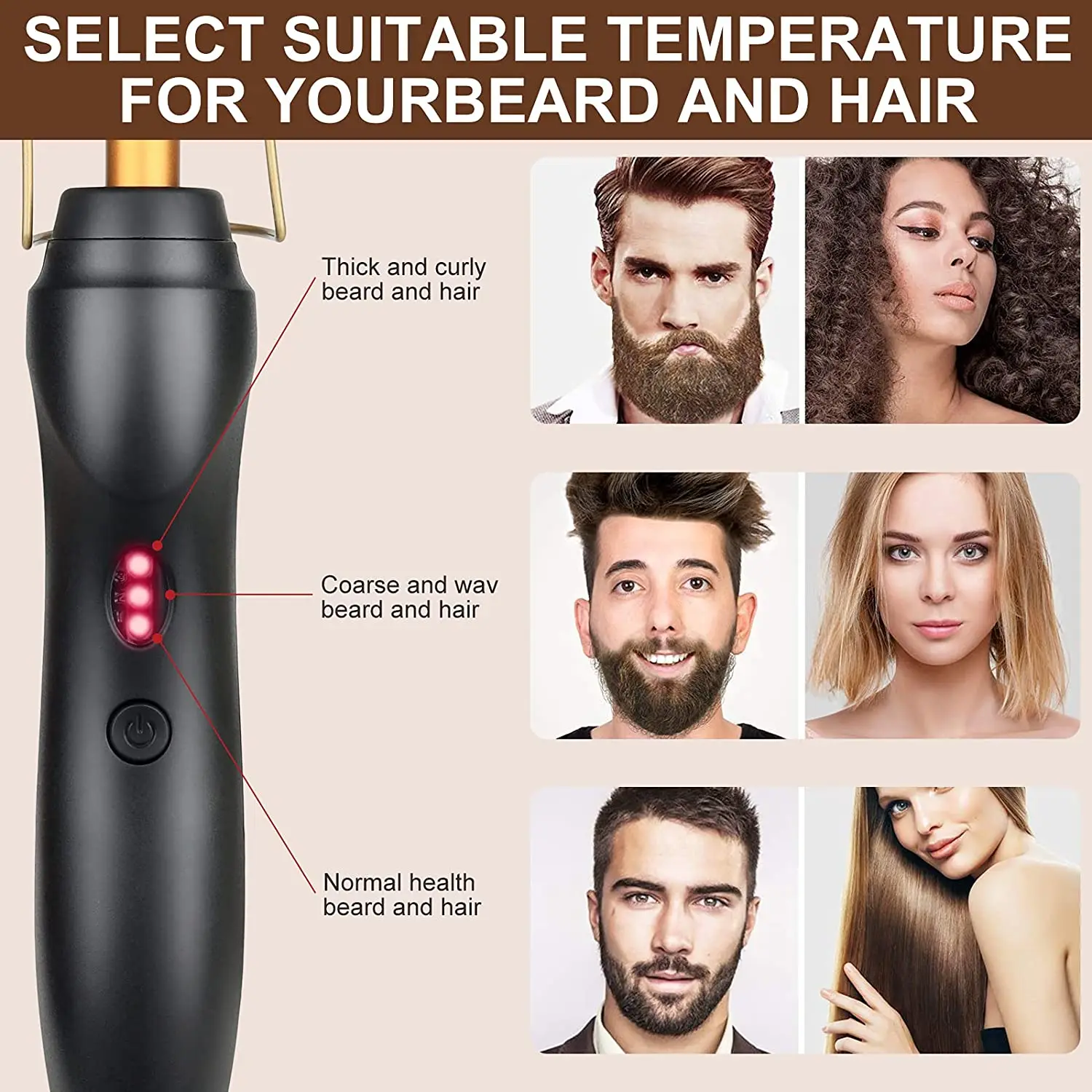 Electric Hot Comb Hair Straightener Heat Pressing Comb Ceramic Curling Flat Iron Curlers Anti-Scald Wigs Beard Hair Straightener