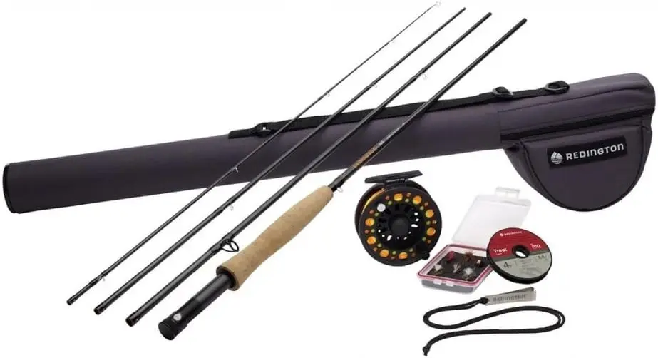 Fly Fishing Outfit - Ready to Fish Bundle - Fly Rod, Reel, Line, Leader, & Carry Case,easy-to-cast, medium-fast action graphite