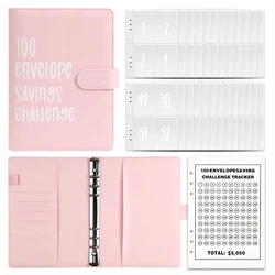 100 Envelope savings Challenge Loose Leaf Couple Cash Budget Planning Notebook Savings Envelopes Binder with The Pvc Lovers