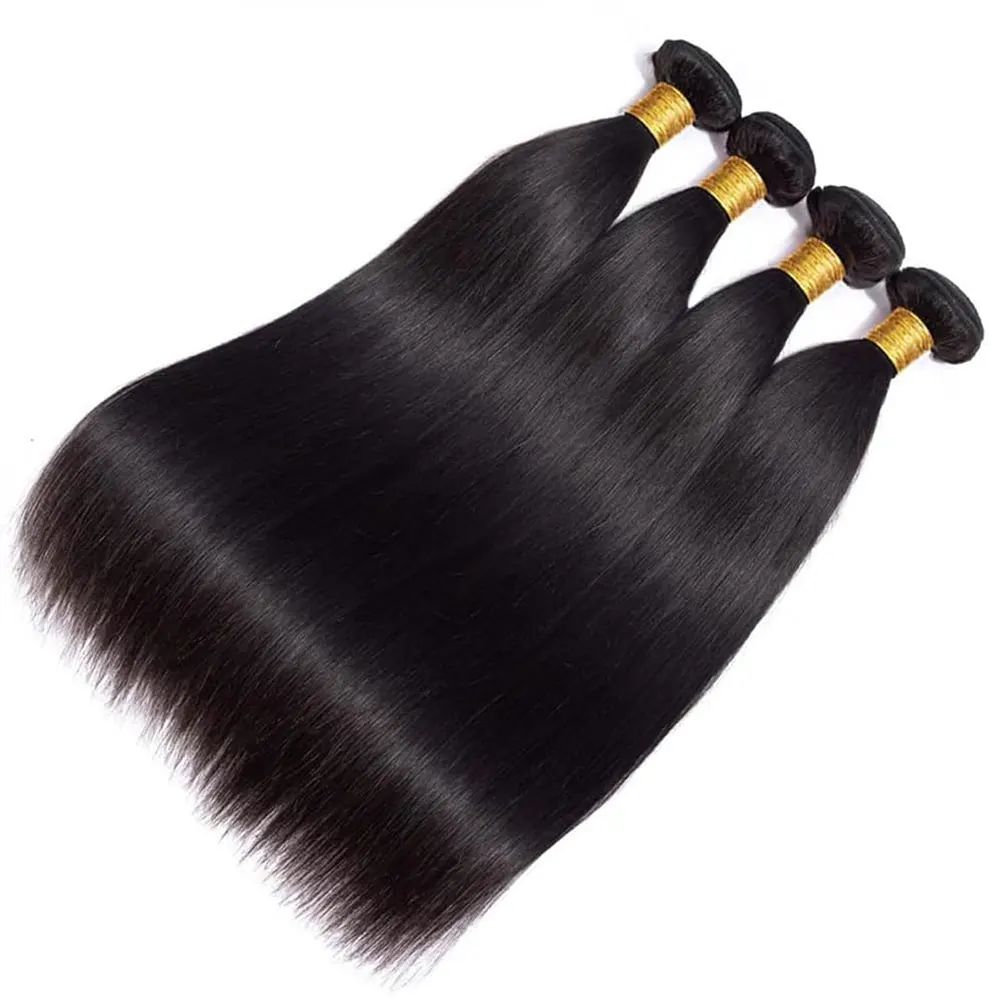 12A 1/3/4 ofertas de extensiones 100% virgen brasileña sin procesar mechones largos y rectos cabello humano Color negro Natural 14-32 pulgadas