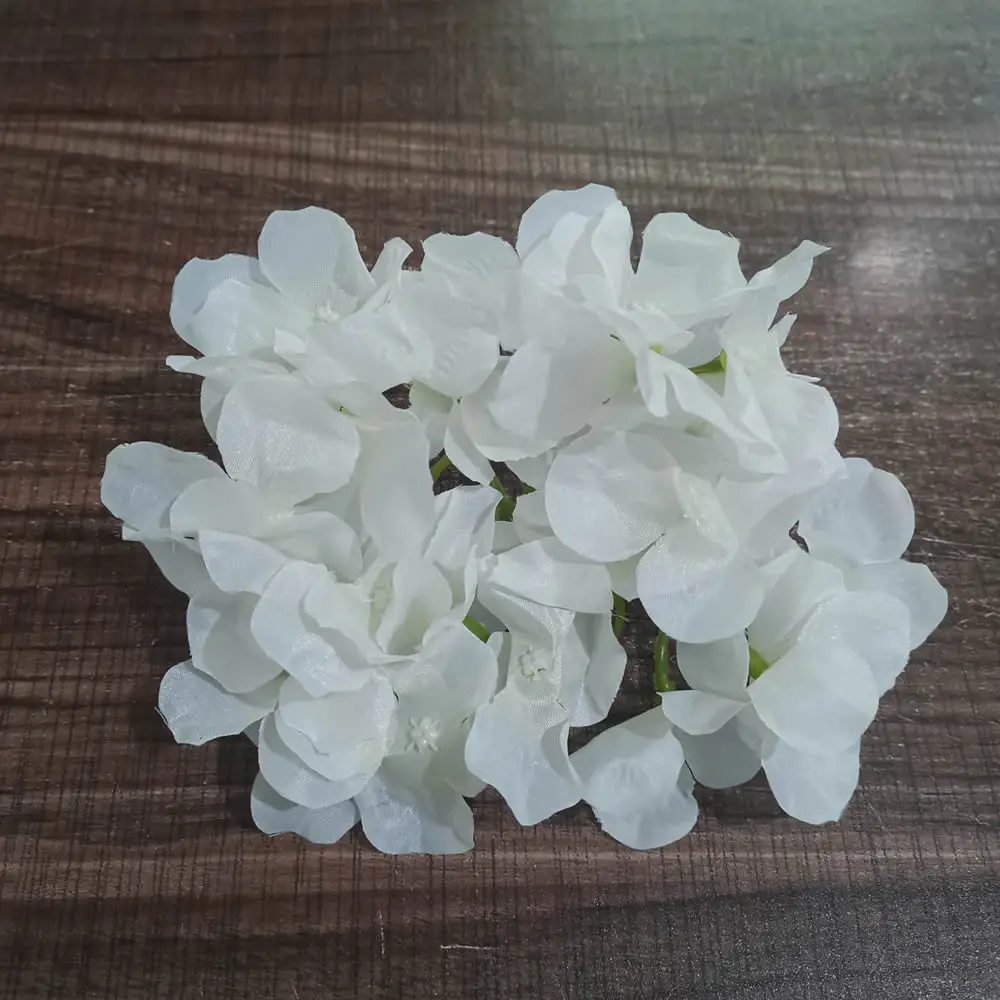50 Stück künstliche Seide Hortensien Blütenkopf Hochzeit Weg Dekoration Blumenstrauß Füllstoff Home Hotel DIY Blumen Wandzubehör – Detail 3