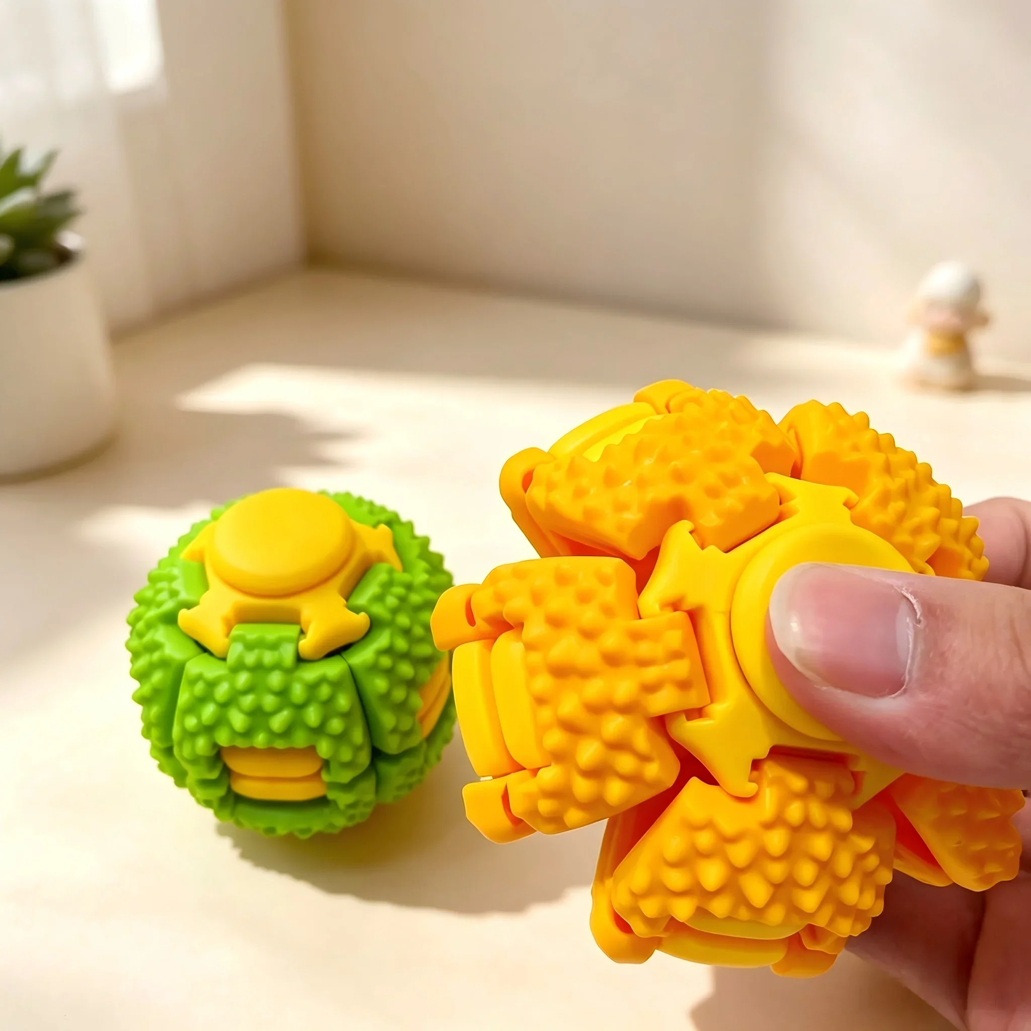 Durian Shape Fidget Spinner Ball 3D Rotatable Decompression Toy Portable Sensory Stress Relief Fidget Toy For ADHD Adults Gift