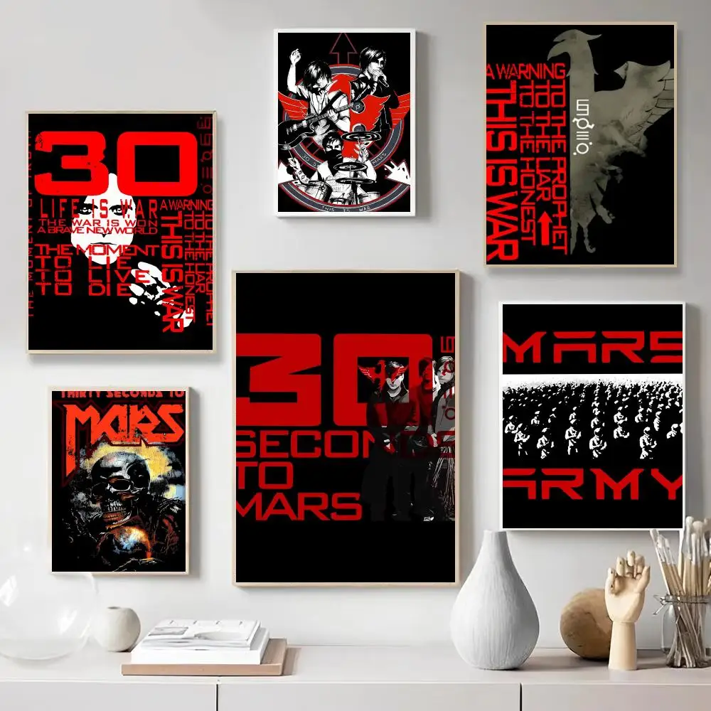 Band T-Thirty S-Seconds to Mars Poster Wall Art Print Poster for Bedroom Living Room Home Decor Gift Artwork