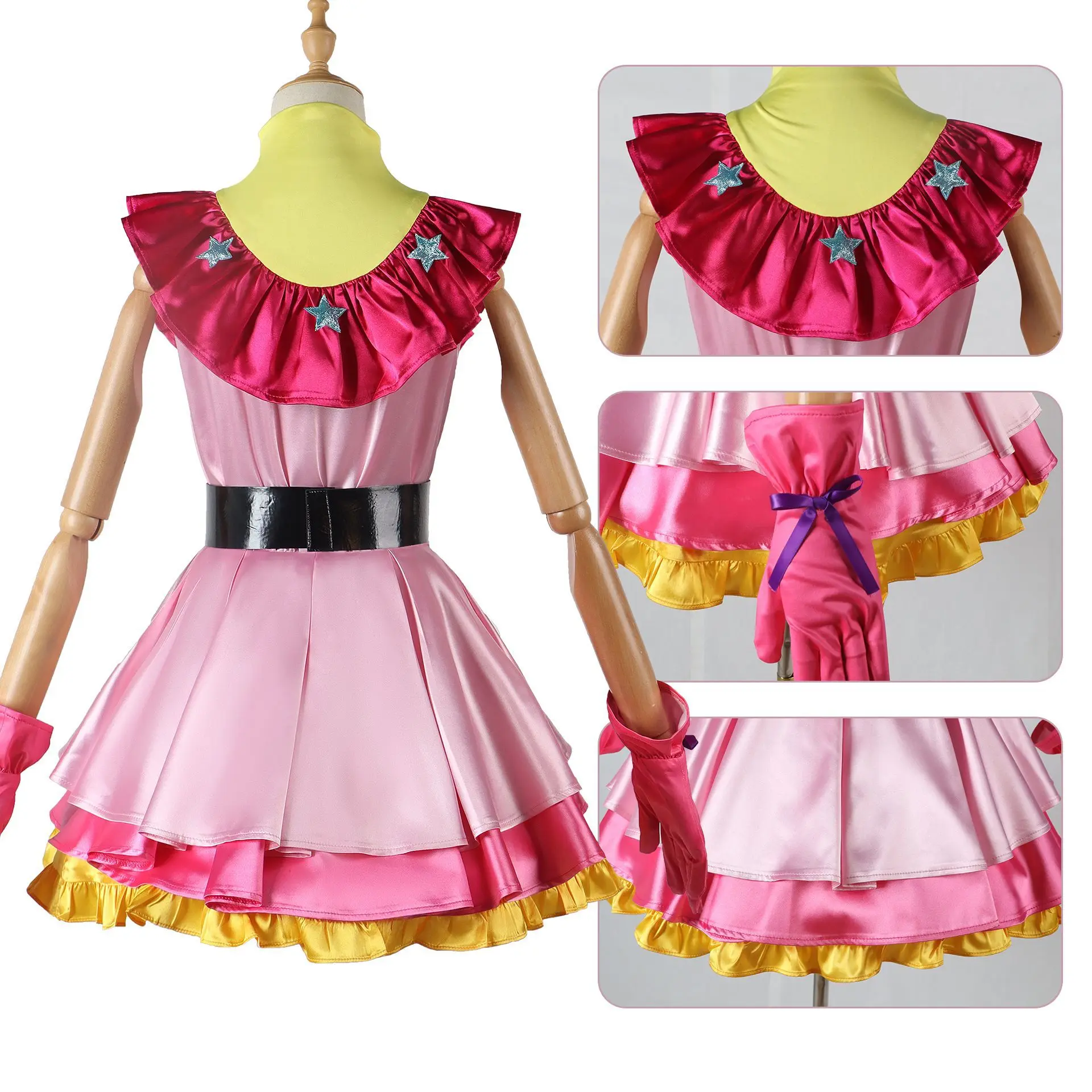 Anime Ai Hoshino Cosplay Oshi No Ko Kostuum Pruik Set Halloween Rollenspel Schattige Lolita Rode Jurk Evenement Party Outfit