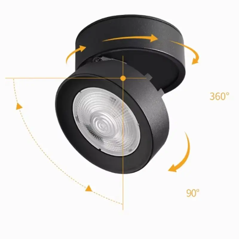 ABFI LED Downlight Foldable Ceiling Light Spotlight 7W Mounted Aluminum Ceiling Spots Lamp For Home Business
