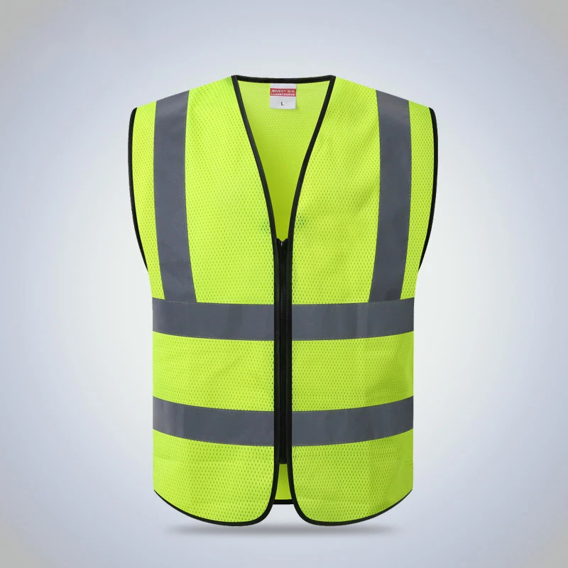 Mesh Safety Vest for Men Work Vest Safety for Summer Night Reflective Work Wear Vest with Zipper Front