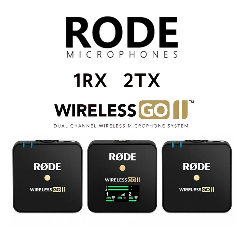 Rode Wireless Go II GO2 Wireless Lavalier Dual Channel Mic RX 2TX Transmission Microphone Accessories for Phone DSLR Cameras