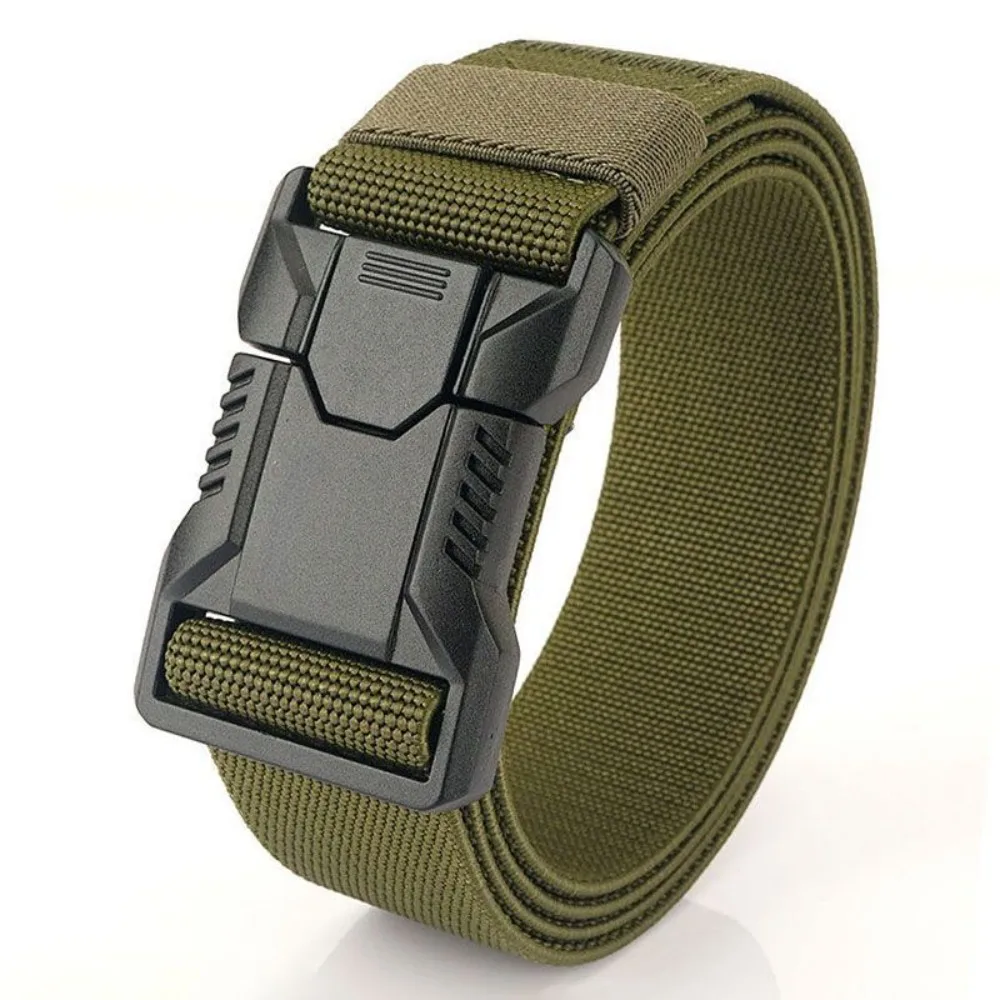 حزام نايلون كاجوال بإبزيم معدني للرجال، حزام جينز مرن يناسب الجميع، حزام خصر قابل للتعديل على الطراز الكوري، ملحقات حزام الخصر #1