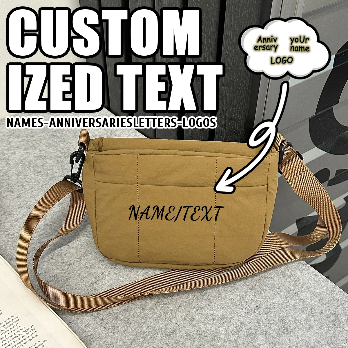 

High-End Logo Customization, Wear-Resistant, Versatile Small Crossbody Bag, Outdoor Lightweight Shoulder Bag, Personalized DIY