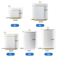 15L/12L/9L/7L/5L Wastebasket Smart Dump Bathroom Trash Bin Toilet Garbage Bucket Dustbin Automatic Sensor Trash Can with Lid