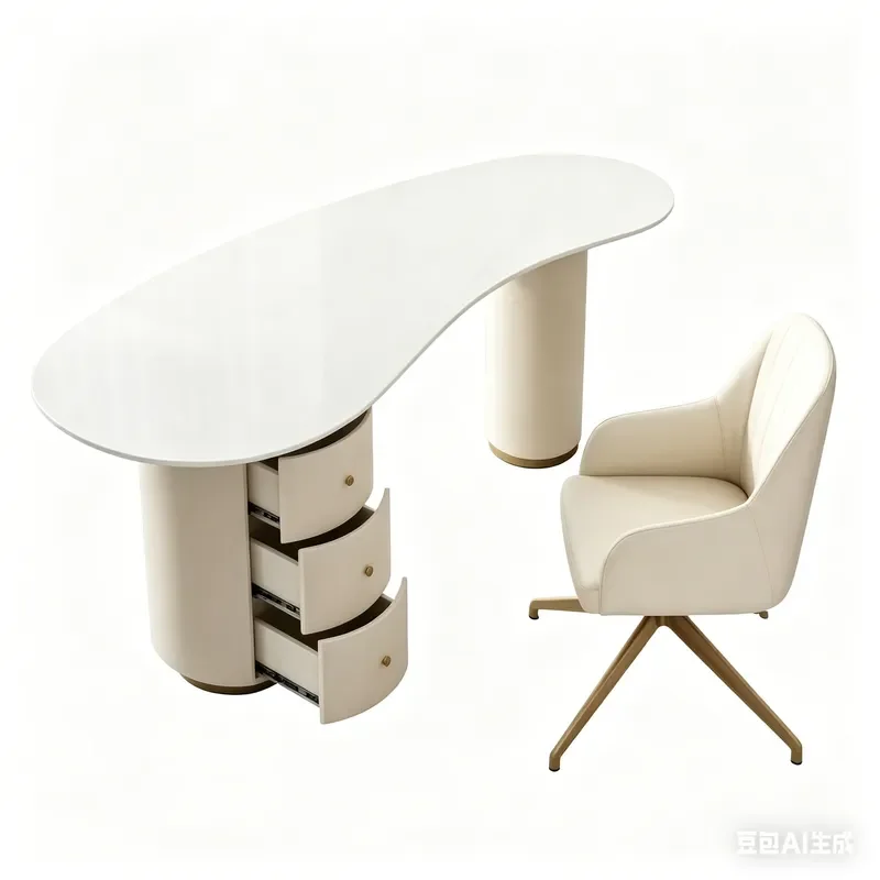 Modern Sintered Stone Desk Luxury Home Office Writing Table Beauty Salon Reception Counter Consultation Workstation
