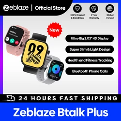 Nuovo Zeblaze Btalk Plus Chiamate vocali Smartwatch Display a colori HD da 2.03 pollici Monitoraggio della salute e del fitness Smart Watch per uomo Donna