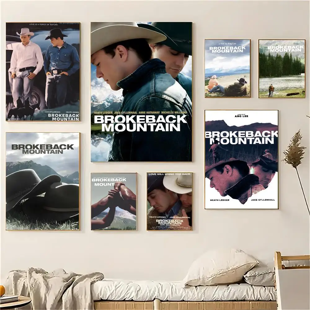 Brokeback Mountain Movie Poster Self-adhesive Decal Living Room Bedroom Party Bar Decor Moisture-proof Fade-resistant