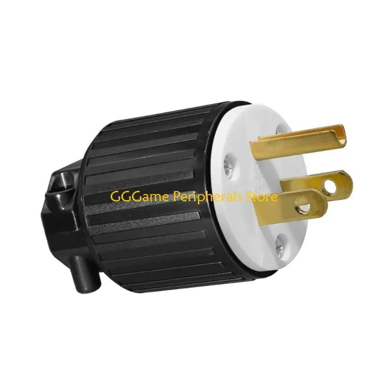 

U55B Industrial 2Pole Male Plug NEMA 5 15P Straight Blade 3 Wire 125V 15A Grounding Ergonomic Design