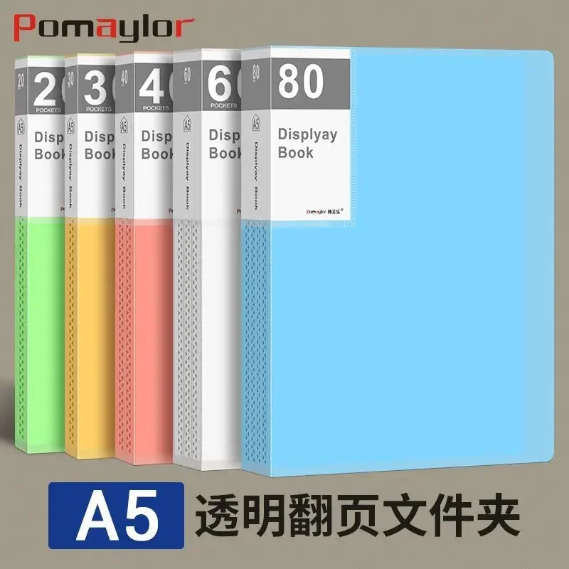 A A5 Data Book Transparent Flip Student Storage Bag Test Paper Clip 32K File Storage Bag Production Inspection Data Storage Book