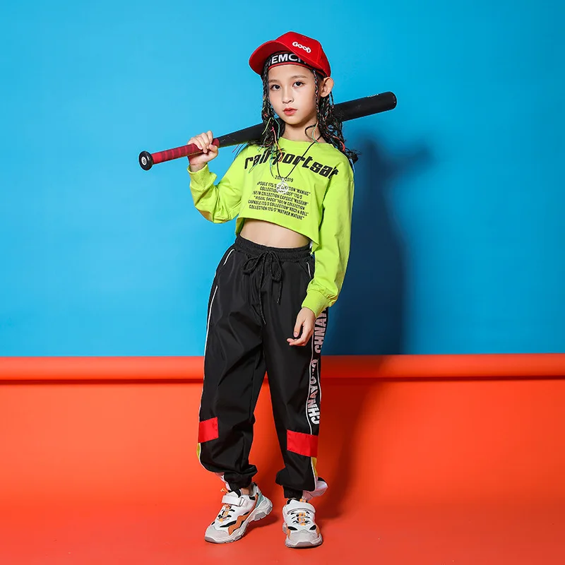 Hip Hop Kleidung Kinder Tanzkostüme Junge Mädchen Tops und Hosen Langarm Anzug Jazz Street Wear Kindertag Hip Hop Kostüme