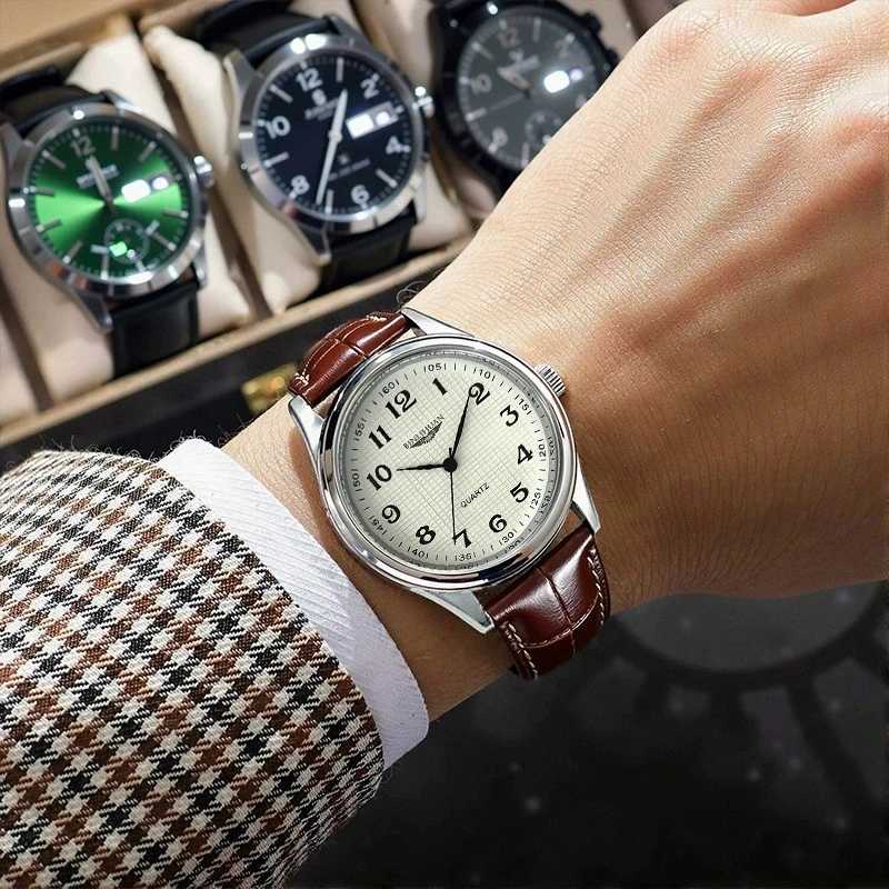 New Fashion Luxury Man Business Leather Watch Men Sports Casual Quartz Watches Male High Quality Clock Wristwatches Reloj Hombre