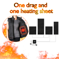 USB Heater Pad Waterproof Cloth Jacket Heater Pads 5V DIY Heat Clothing 3 Gear Adjustable Heating Warmer Pad for Camping Hiking