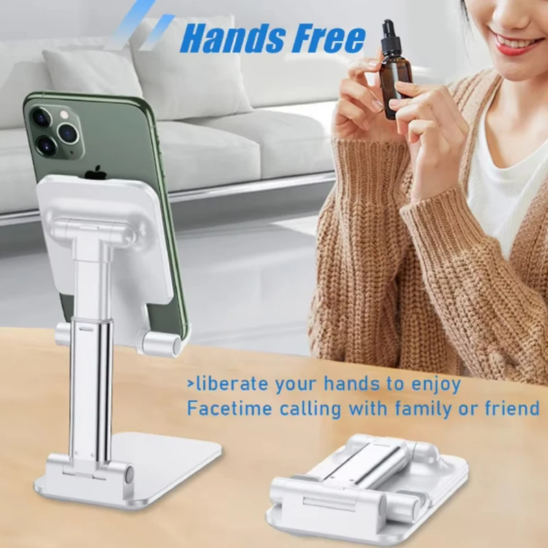 

Складная подставка для телефона регулируемый угол и высота с силиконовой подставкой подходит для рабочего стола полностью складная подставка для телефона совместимая